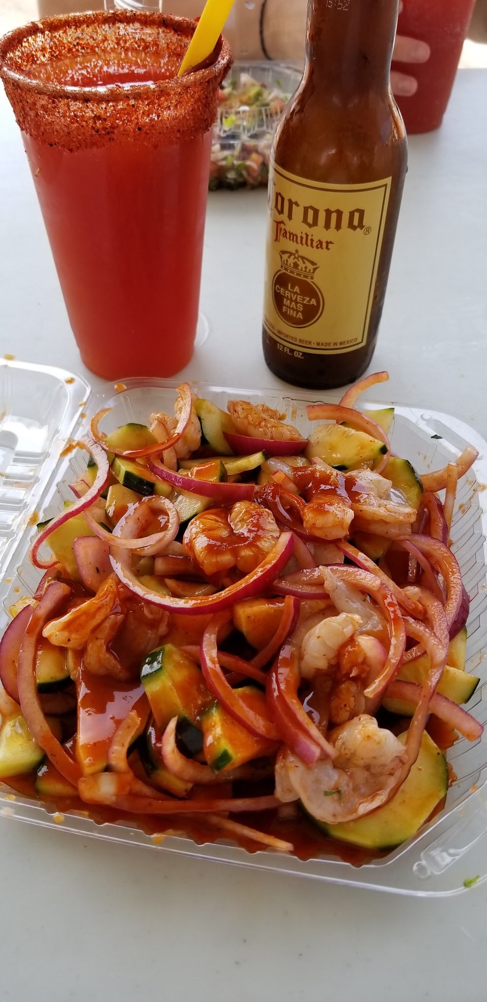 Menu page with Mexican dishes and seafood specials.