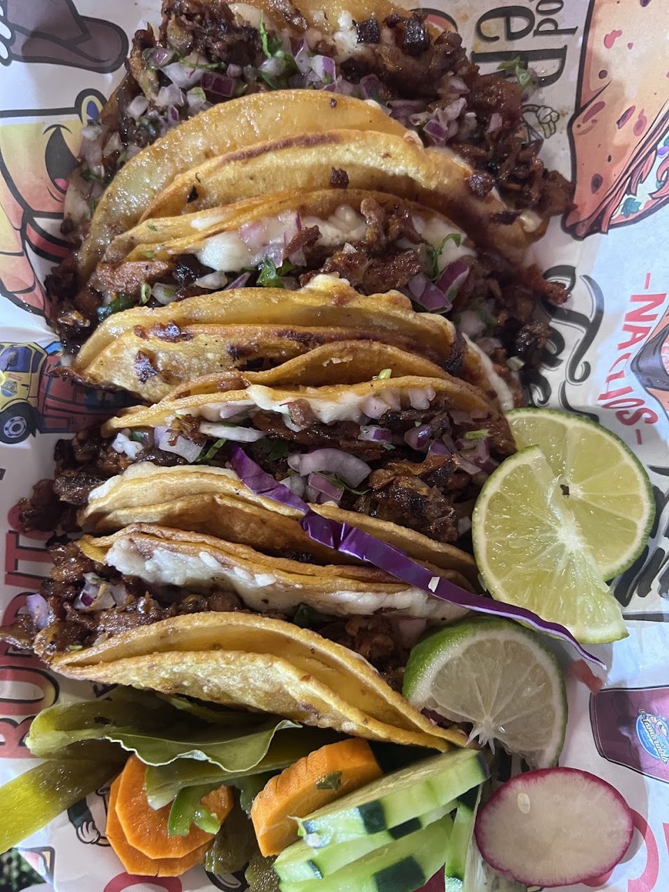 Menu page with Mexican dishes and seafood specials.